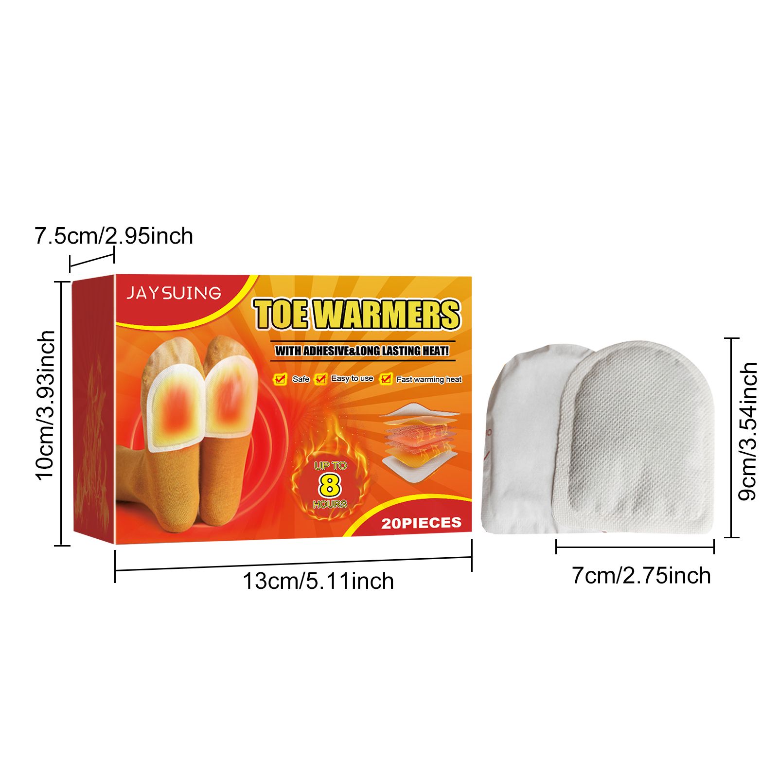 Self Heating Foot Warmers Box Pack Disposable Heat Patches For Winter Foot Warmth