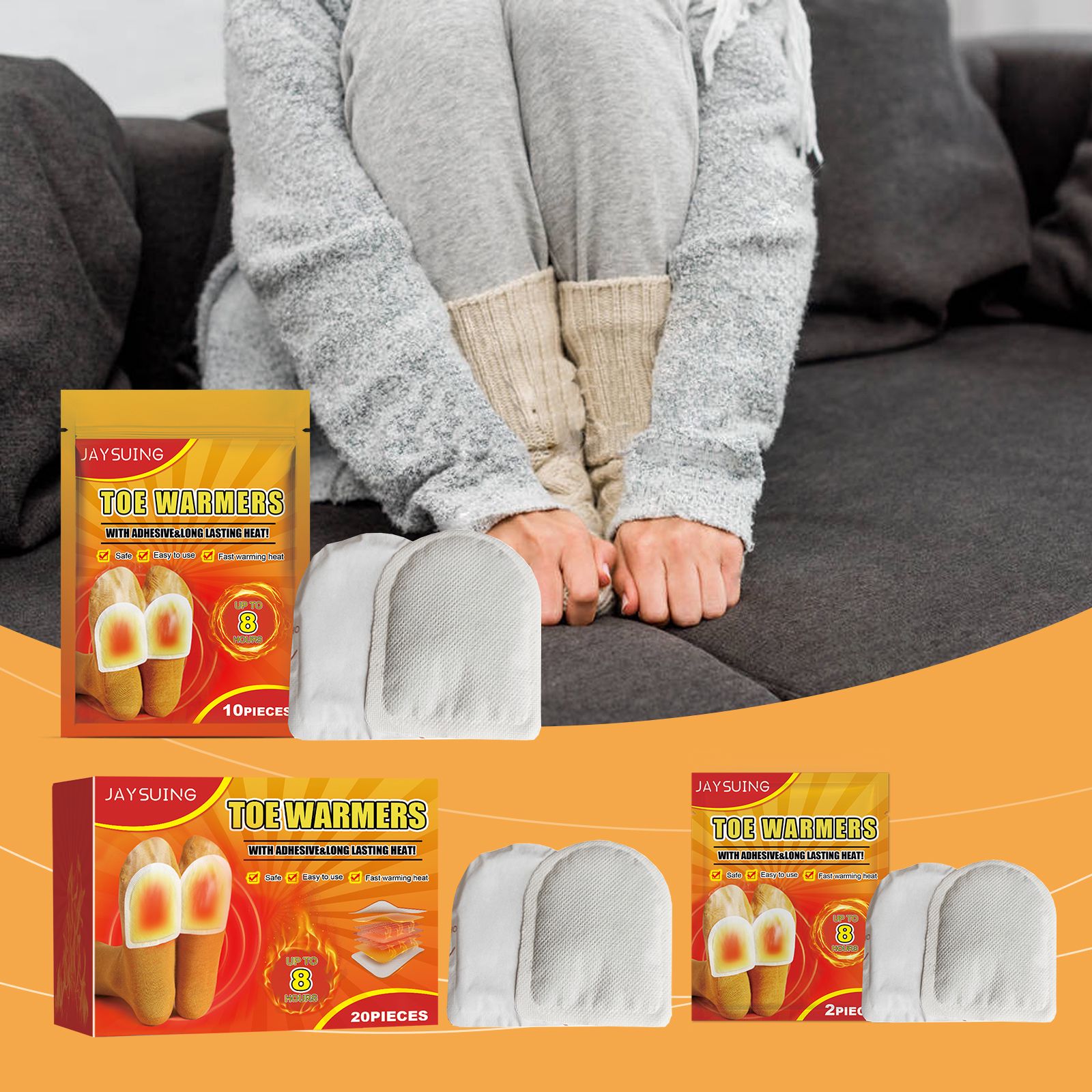 Self Heating Foot Warmers Box Pack Disposable Heat Patches For Winter Foot Warmth