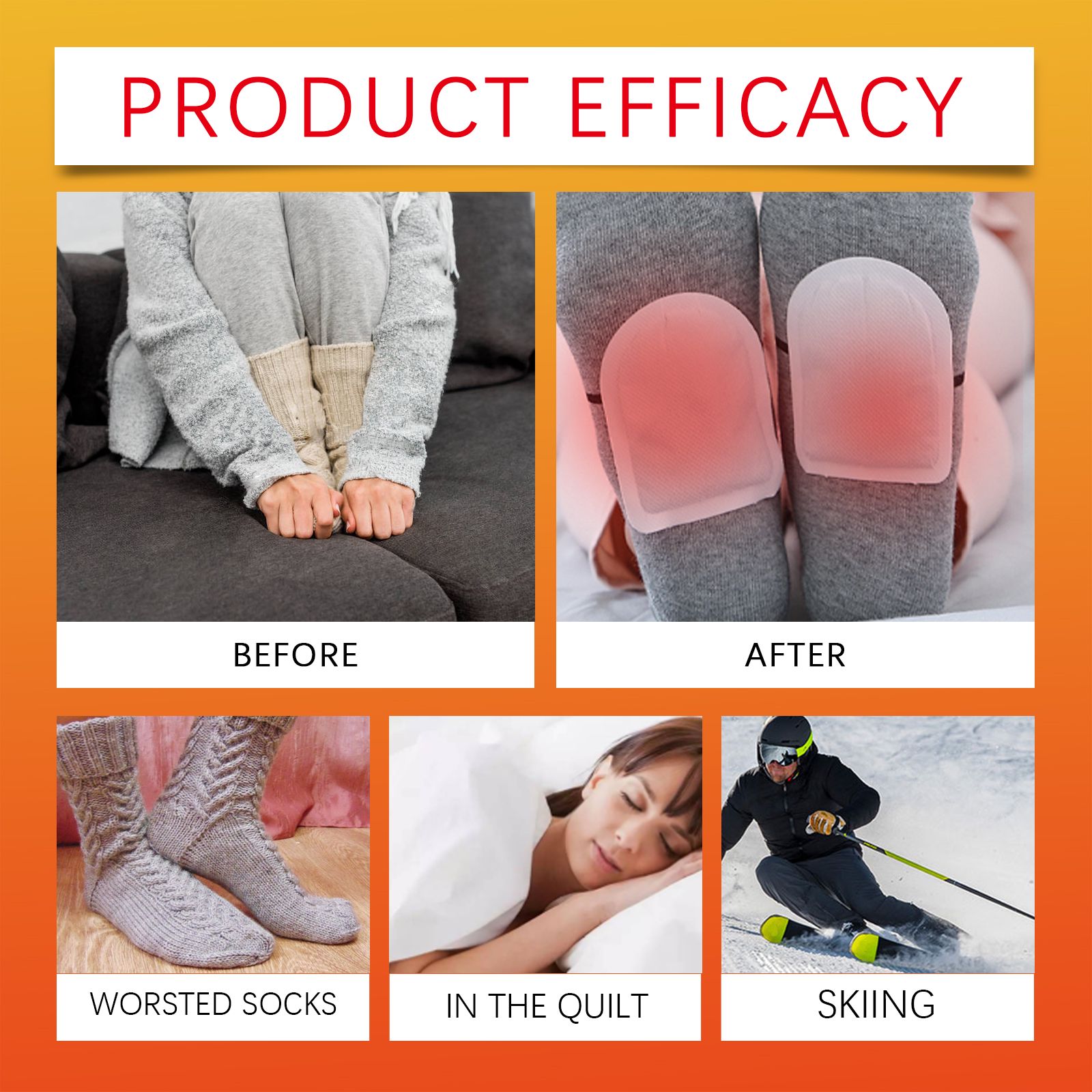 Self Heating Foot Warmers Box Pack Disposable Heat Patches For Winter Foot Warmth