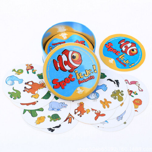 (Spot it Animals) Spot it Card Game For Family Kids Educational Party Game Fun 5 Games I