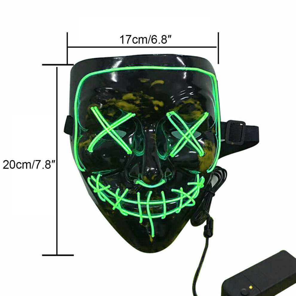 Halloween Mask LED 3 Light Up Modes for Cosplay Costumes Festival Carnival Masquerade Party Gifts for Kids Adult Men Women