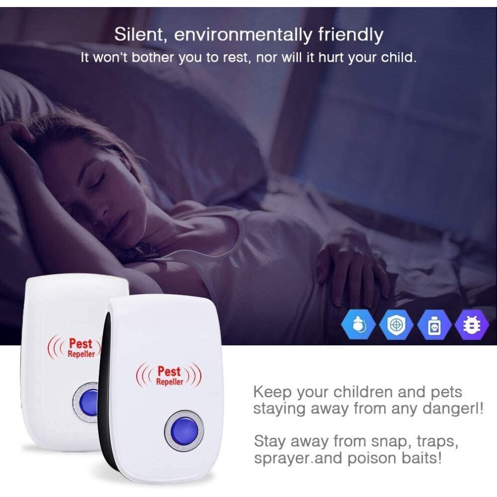 MGRETT Ultrasonic Pest Repeller, 4 Pack Insect Repeller, Electronic Mouse and Rat Repell