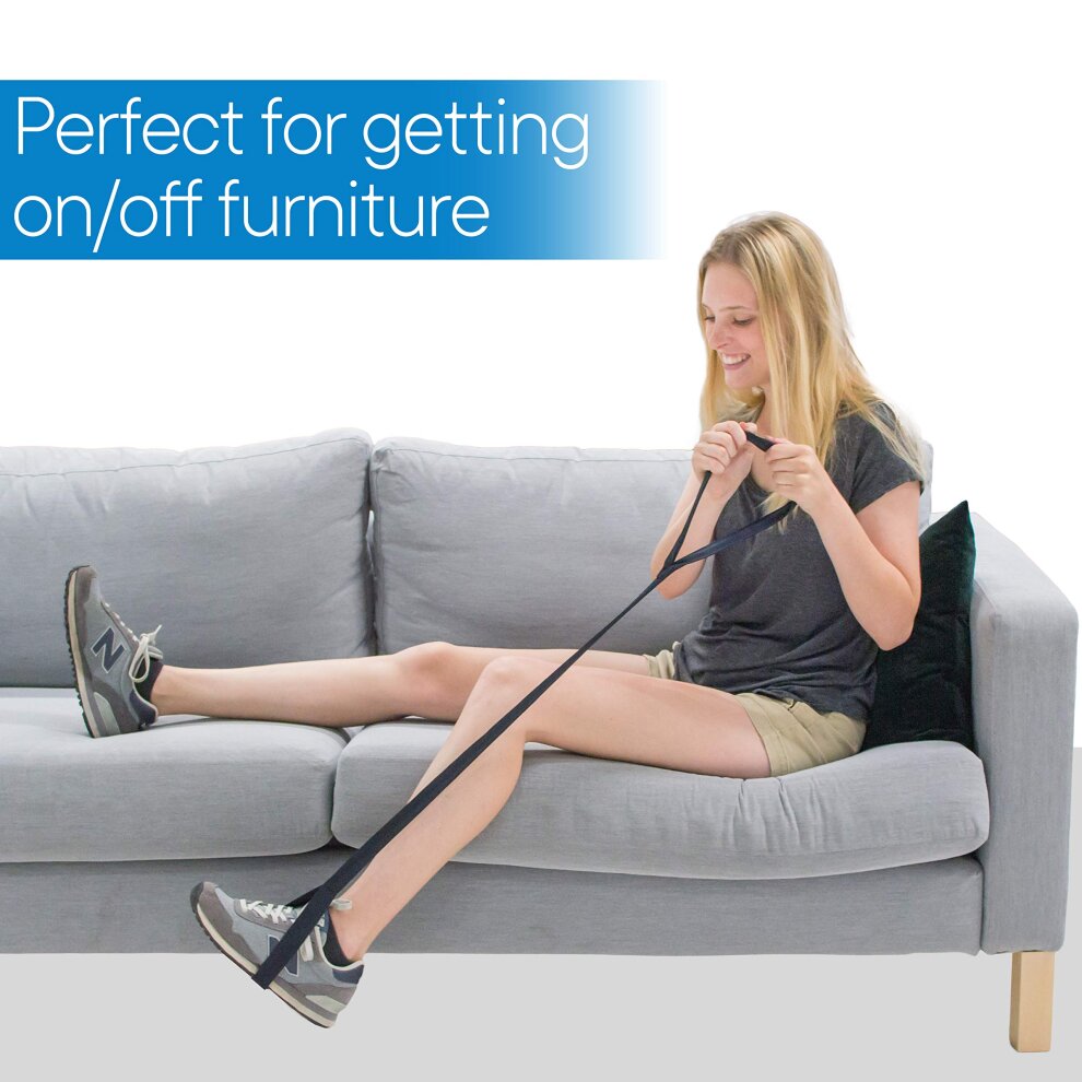 35 Inch Long Leg Lifter - Durable & Rigid Hand Strap - Ideal Mobility Tool for Wheelchair, Hip & Knee Replacement Surgery