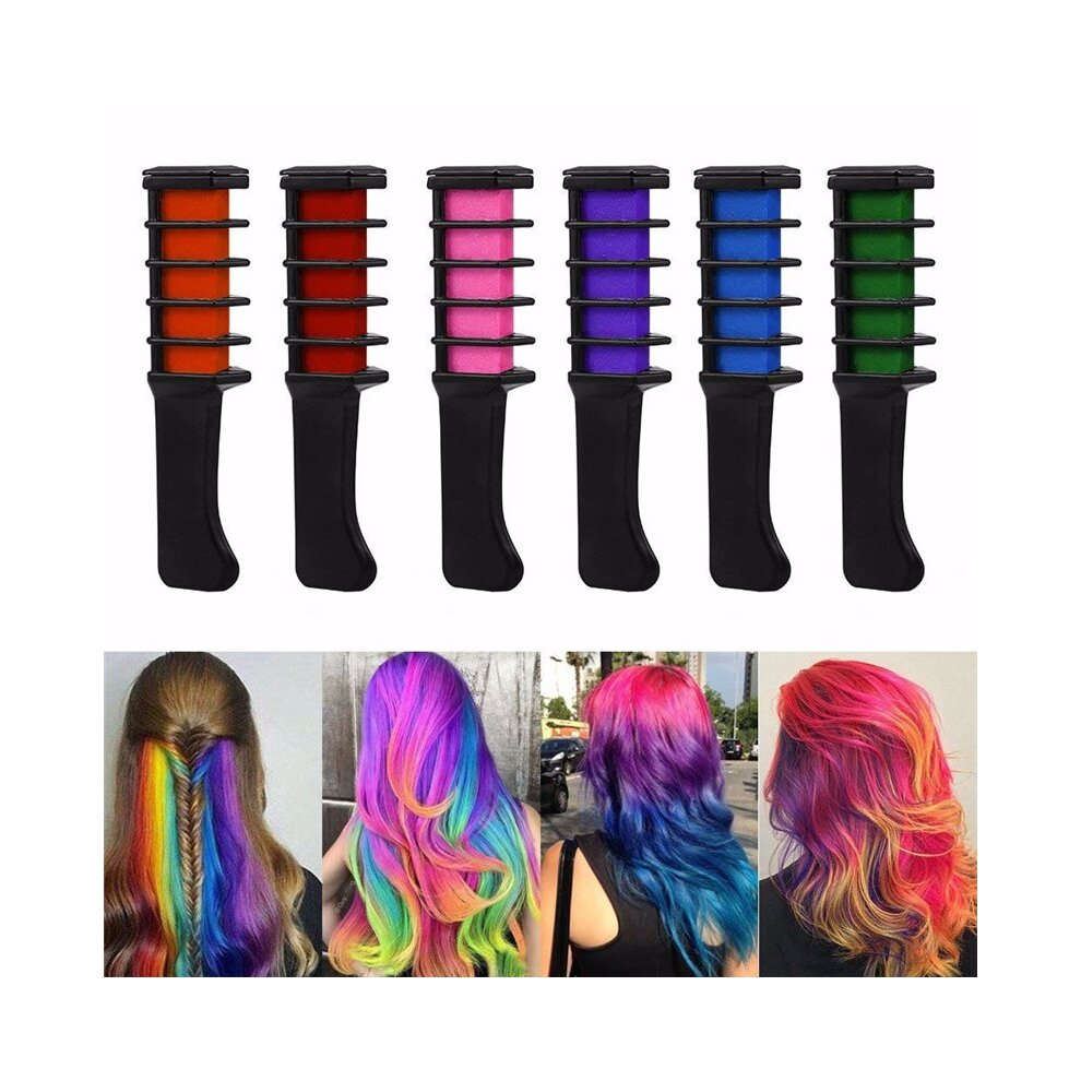6 Colors Hair Dye Comb Brush Personal Salon Temporary Crayons Hair Dyeing Tool