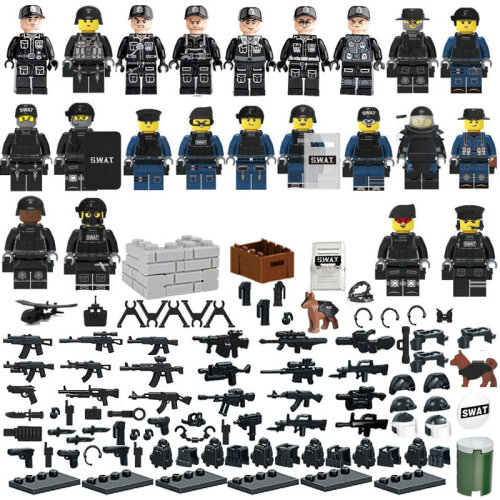 22PCS Swat Team Building Block Minifigures Toys Fit Lego