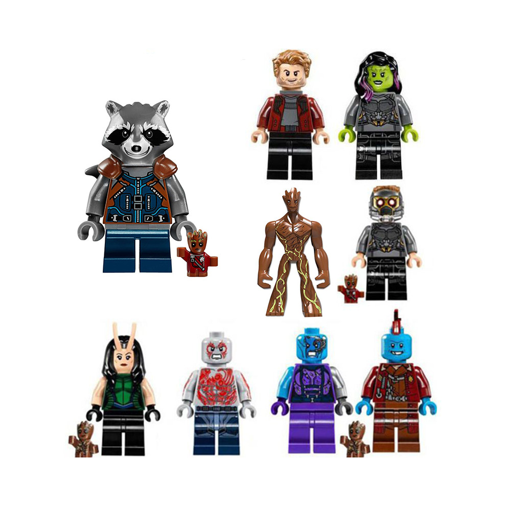 Guardians of the Galaxy Building Block Minifigures Star Hero Collectible Toy for Improve Hands on Ability Develop Brain Toy as Kids Birthday Christmas Gifts 9pcs Set