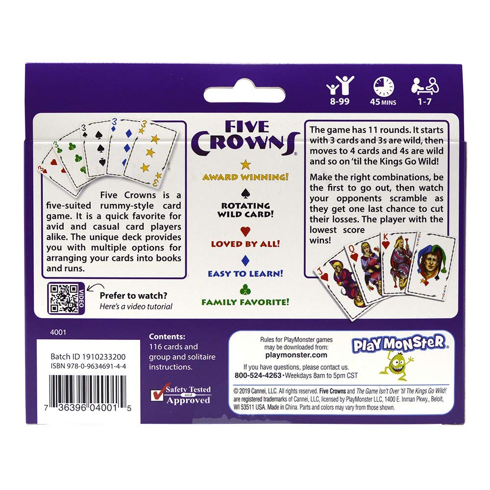 Five Crowns Card Game Family Board Game Fun Games for Family Game Night Home Party Playing with Kids Full English Version Xmas Gifts