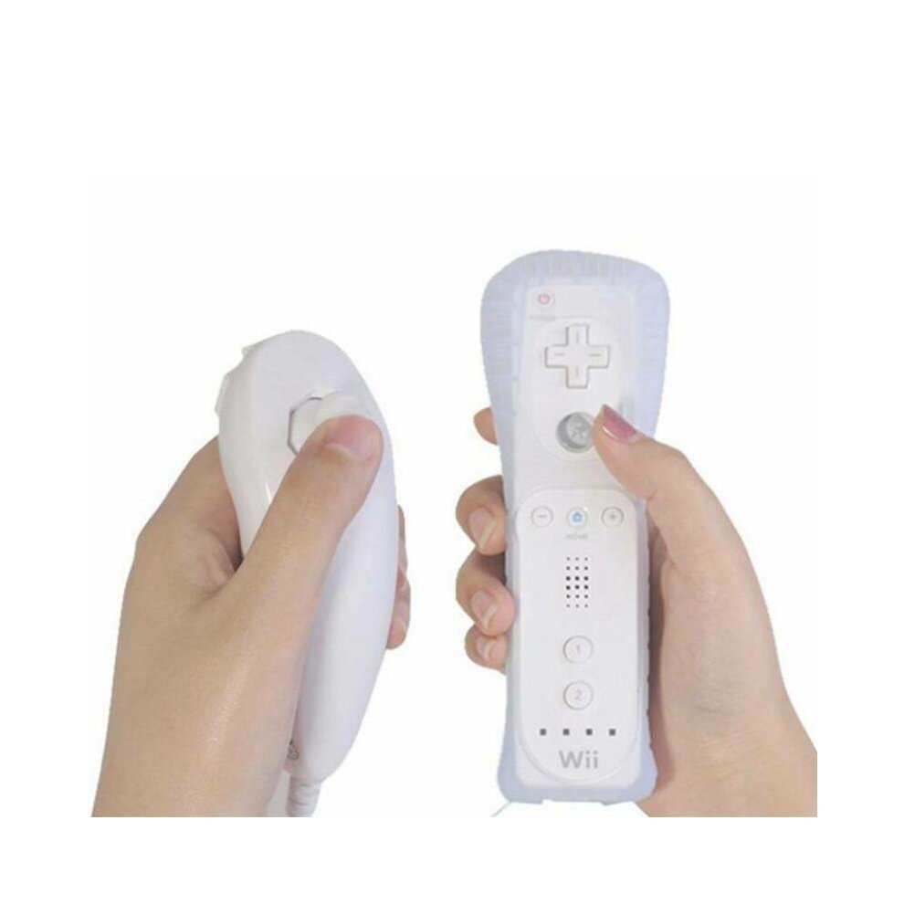 Wireless Gamepad Remote Controller Alternative Nunchuck Controller with Wrist Strap for Nintendo Wii Wii U White