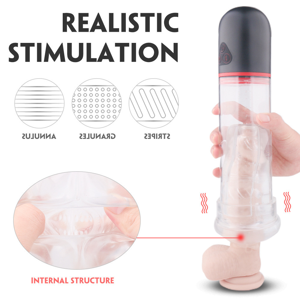 Sex Toy for Men Automatic Sex Machine Cup Huge Water Penis Pump Enlargement Penis Extender Exercise for Male Masturbating with Sucking Modes