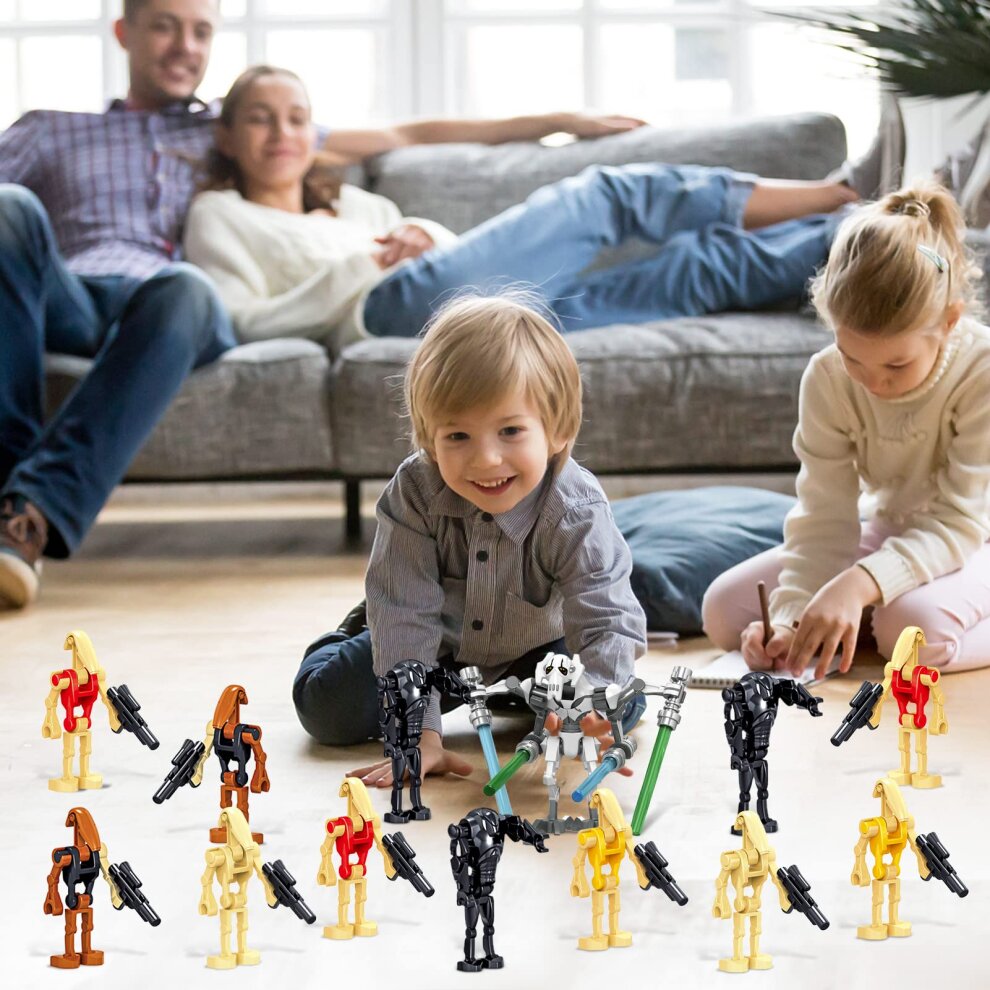 (21 Pcs Set) Star Wars Building Block Sets Toys Mini Bricks Figures Minifigures Battle Droid Toys Collectibles For Boys Fans Gifts Fit Lego