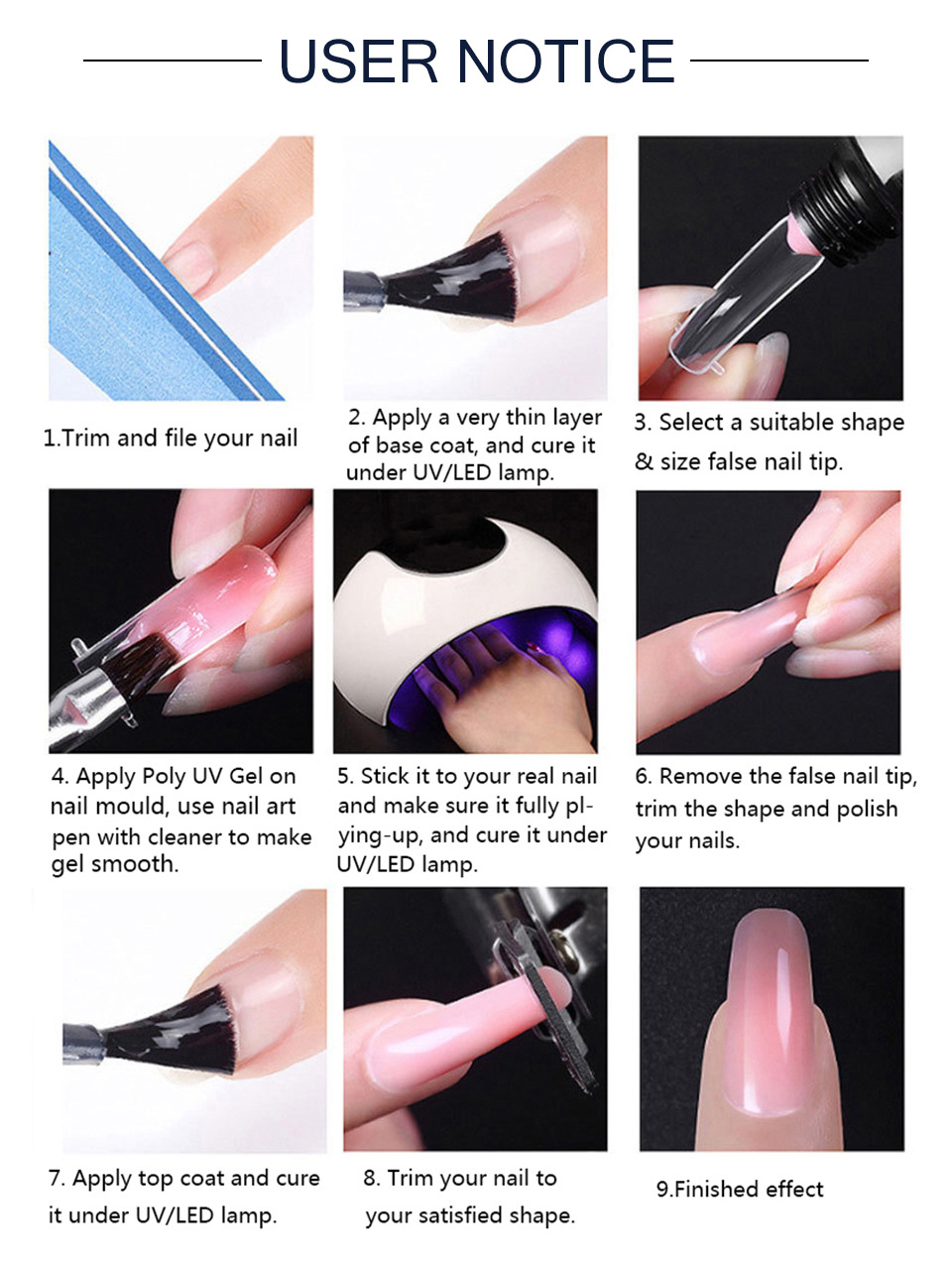 (PGS001~15ML) Gel Nail Kit Starter with Portable UV LED Nail Lamp White Pink Red Purple Gel Nail Polish Set Essential Manicure Tools Nail Art Starter Kit for Beginner DIY Gift