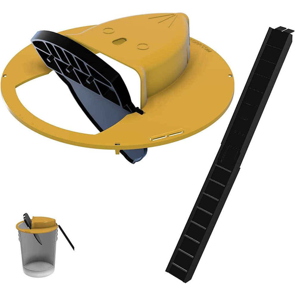 Flip N Slide Bucket Lid Mouse Traps Rat Trap Humane Rat Catcher - Multi-Catch Bucket Trap for Indoor and Outdoor Application - Auto Reset Trap Door Style