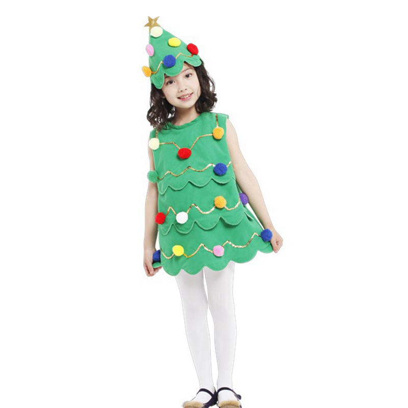 (95~110CM) Fun Shack Christmas Tree Costume Funny Dresses Xmas Fancy Dress Outfit Children Christmas Costumes