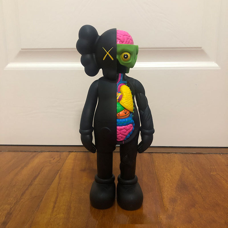 Half Dissected Black KAWS Companion Toy Dolls PVC Action Figures Toys