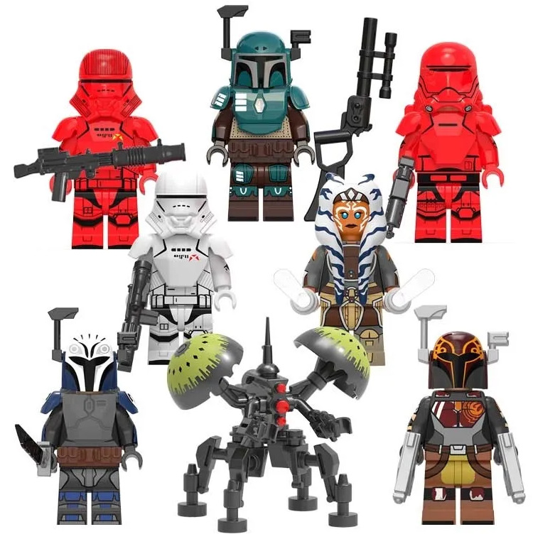 8pcs Star Wars Sith Guard Charge Squad Flame Soldier Death God Wei Asoka Building Block Human Toy