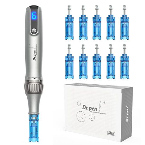 Dr.Pen M8S Wireless Microneedling Pen Kit Home Skin Care Tool for Anti-aging Acne Scars Wrinkles with Ten Nano Round Cartridges