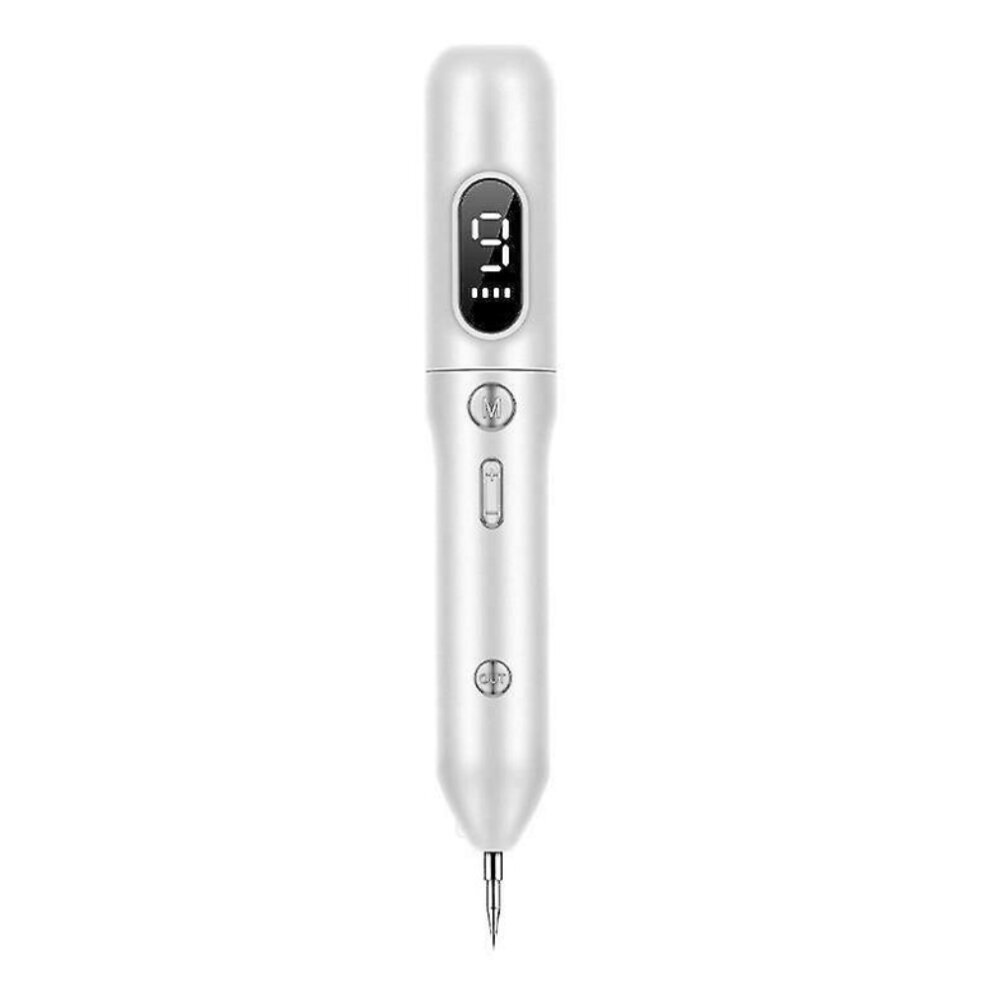 (White) Electric Laser Plasma Pen Mole Removal Dark Spot Remover Skin Wart Tag Remover Multi Speed Level Adjustable Skin Care Home Use USB Charging.