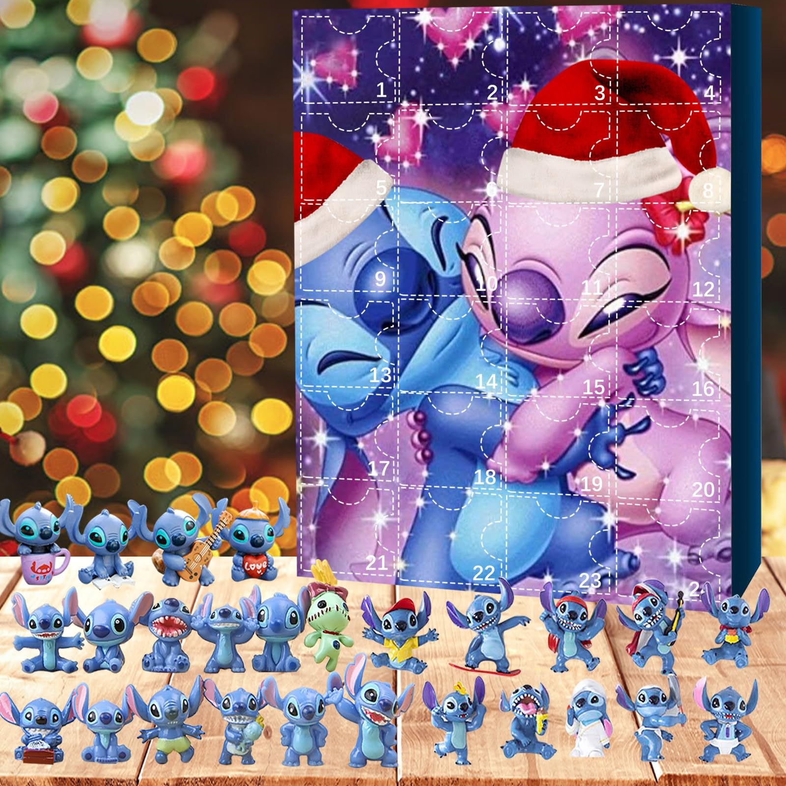 Stitch Christmas Advent Calendar Blind Box Stocking Stuffer Surprise Toys Gift for Kids
