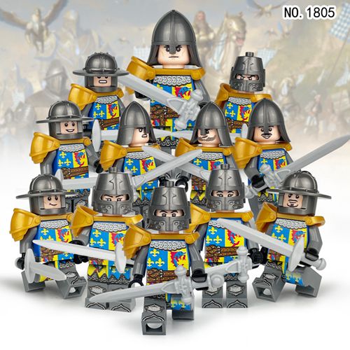 12pcs Medieval Knights Military dragon soldiers building blocks of ancient castles Mini Figures Fits Lego