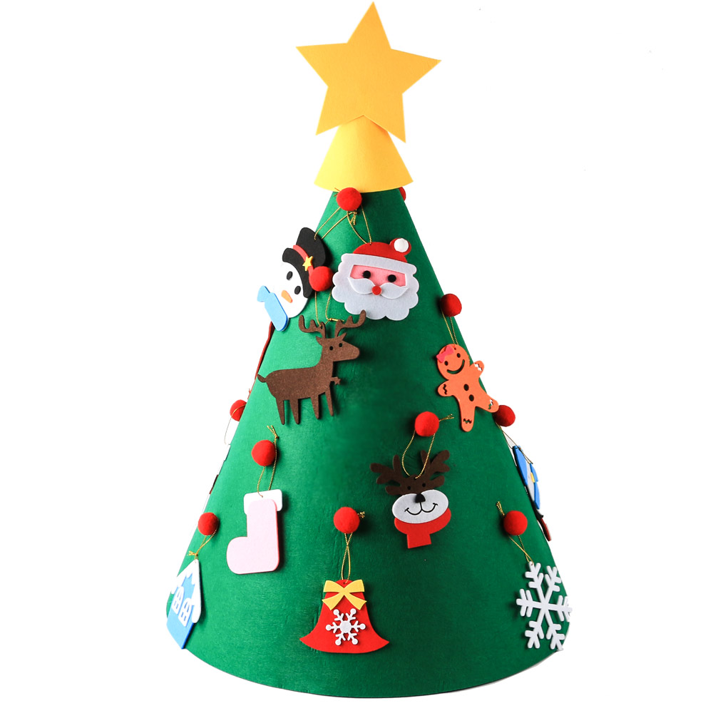 (A Style) DIY Felt Christmas Tree Merry Christmas Decorations For Home Cristmas Ornament Xmas Navidad Gifts Santa Claus New Year Tree