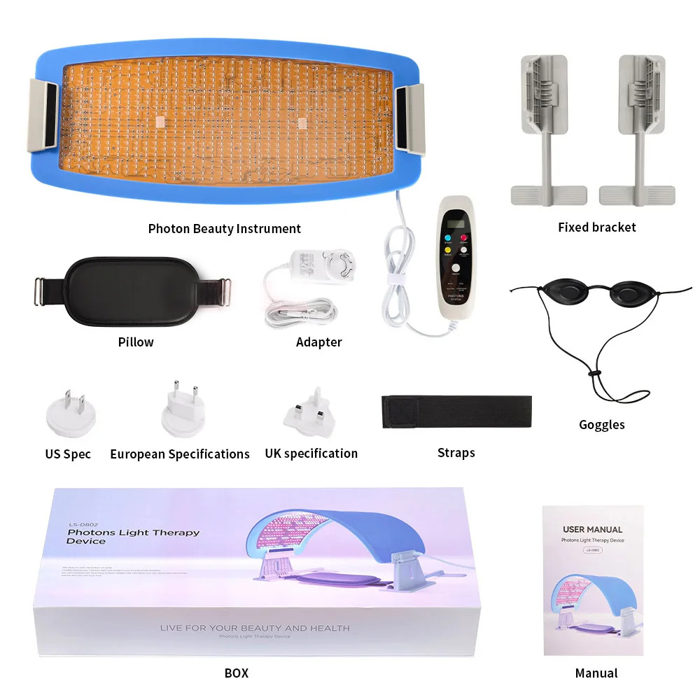 LED Beauty Mask 573 Lamp Beads LED Photon Beauty Device Foldable Face Body PDT Machine EMS Facial Mask Photon Light Therapy Lamp