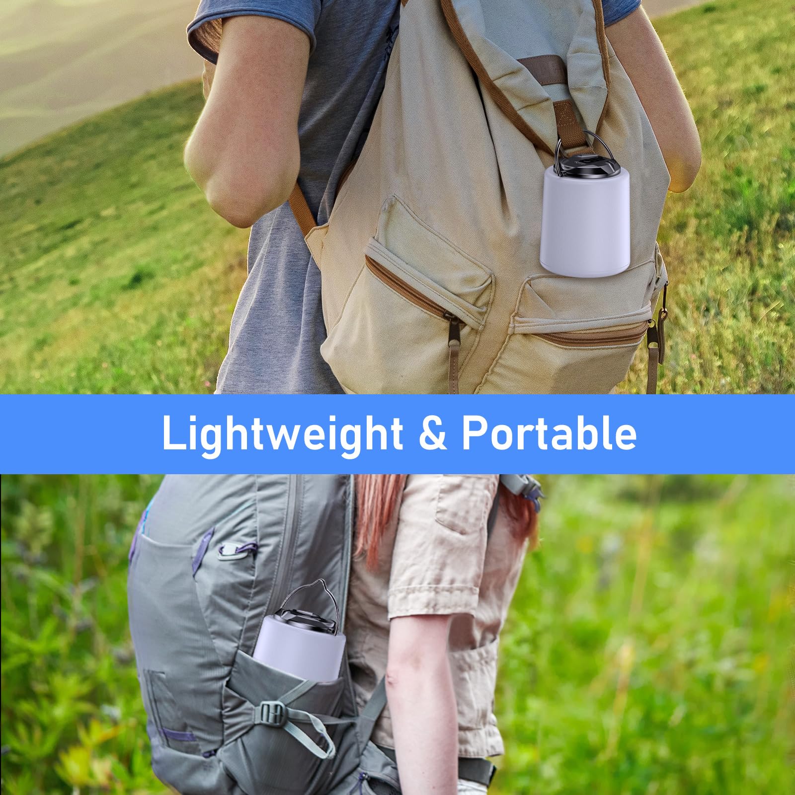 Rechargeable Mini Camping Lantern Warm Light Waterproof Tent Light for Camping
