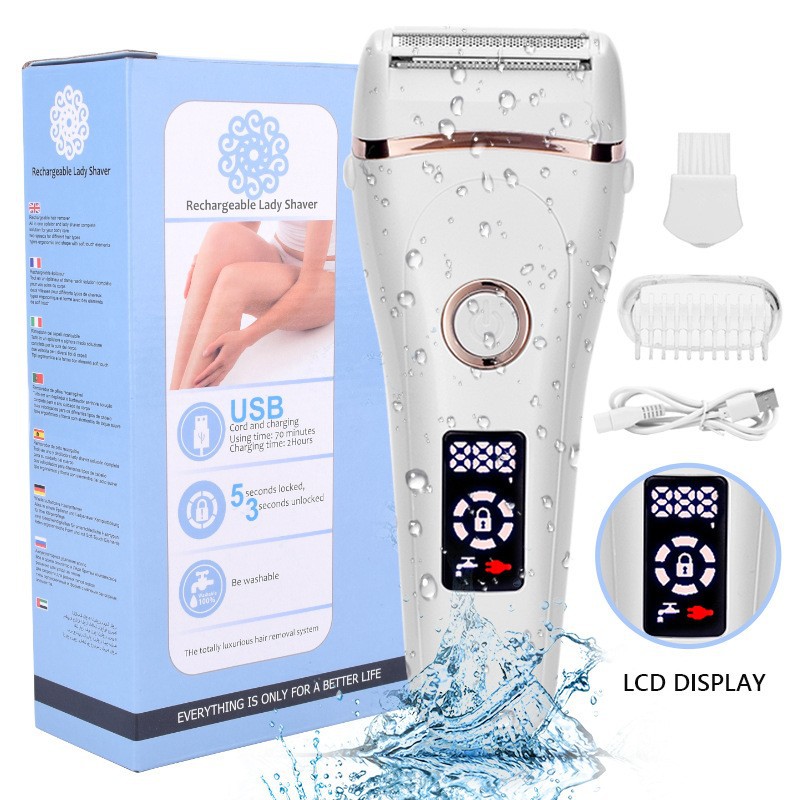 LCD Display Electric Shaver for Women USB Rechargeable Hair Removal Device