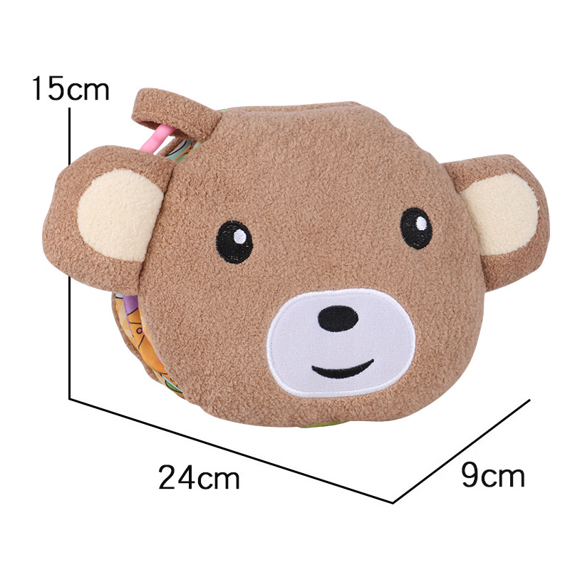 Durable Cloth Book for Infants Babys Interactive Early Learning Toy with Crinkly Pages
