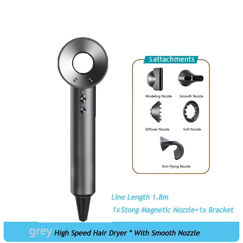 5in1 Hair Dryer Professional Salon Leafless Blower Gray  Portable Professional Hair Care