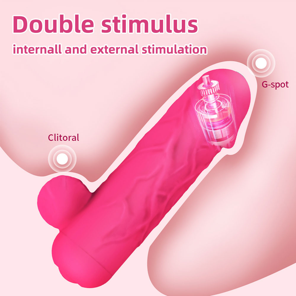 (Rose Red) Mini Realistic Dildo Vibrator APP Control G Spot Bullet Vagina Anal Nipple Stimulation Clitoris Massager Butt Plug Sex Toys For Women Male Gay