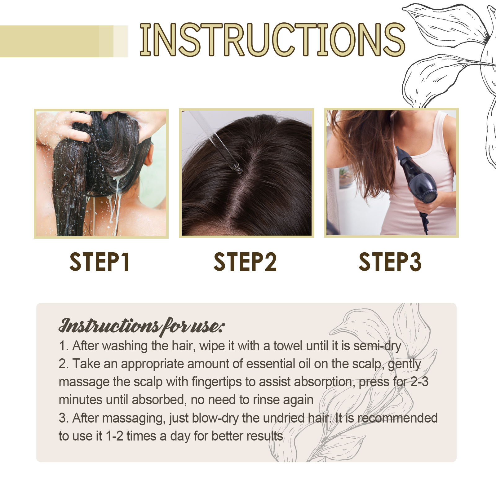 Natural Hair Growth Oil Rosemary Anti Hair Loss Regrowth Moisturizing Repair Anti Baldness Fast Hair Growth Serum Oil