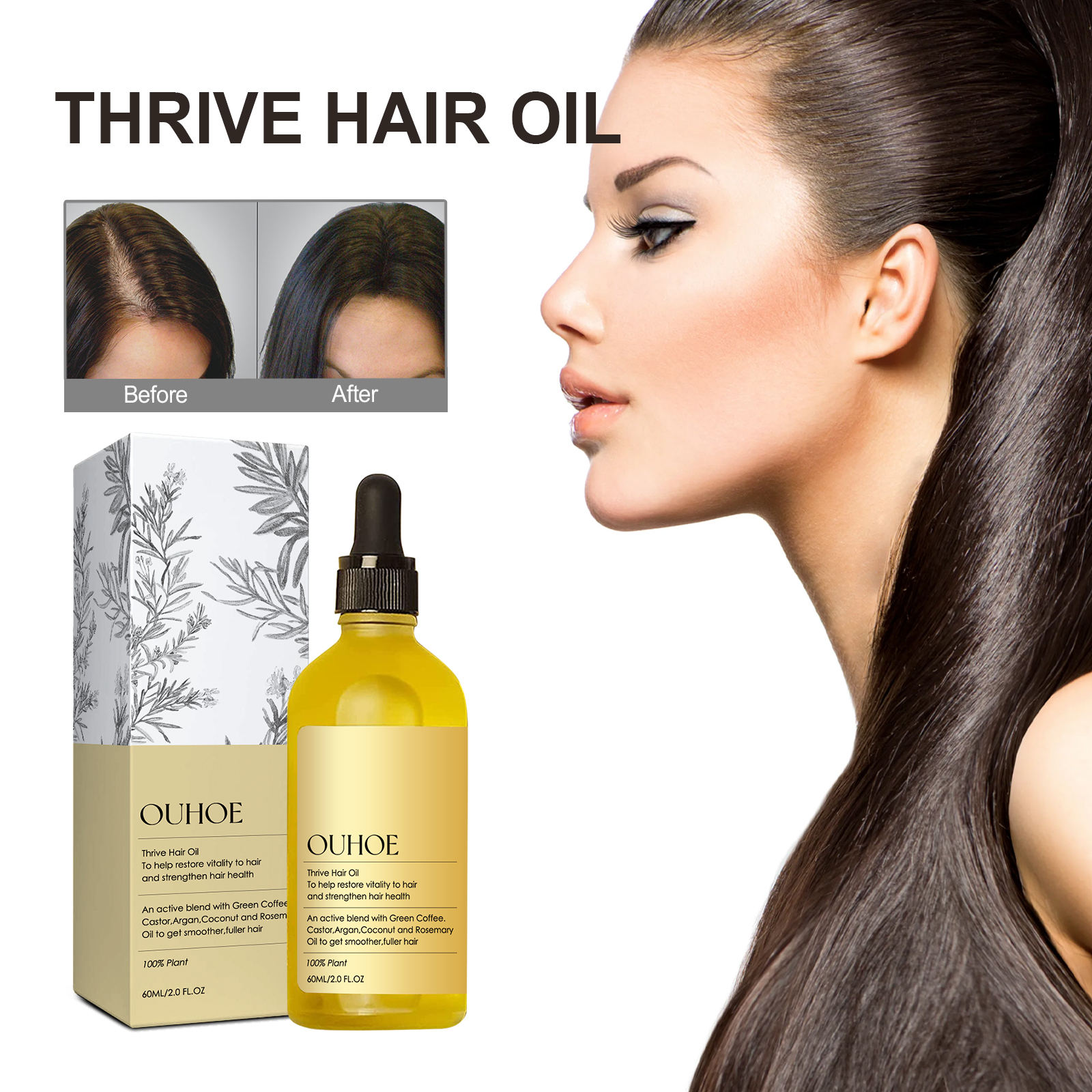 Natural Hair Growth Oil Rosemary Anti Hair Loss Regrowth Moisturizing Repair Anti Baldness Fast Hair Growth Serum Oil