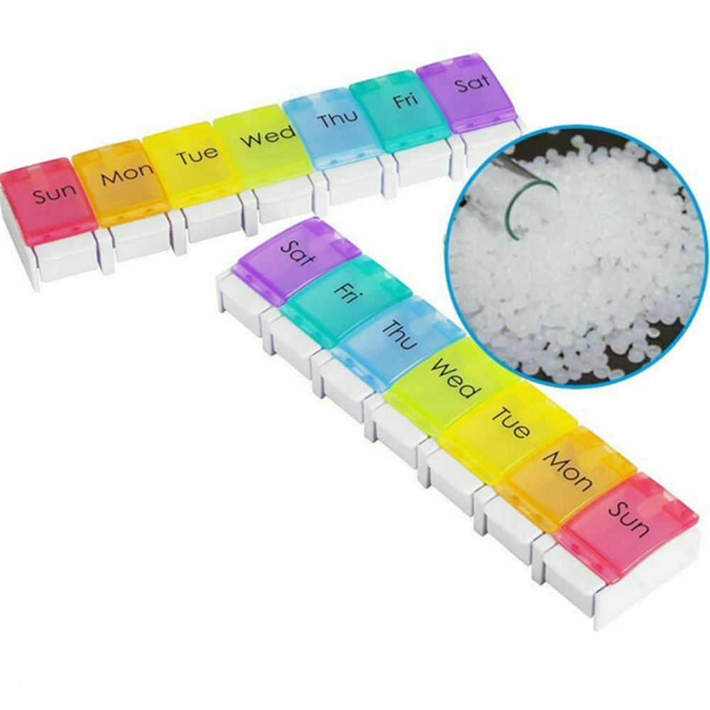 (2PCS) Pill Organizer Travel Weekly Pill Box 7 Day Portable Pill Case Daily Medicine Organizer 7 Compartments Pill Container for Vitamin Dispenser Medicine Fish Oils