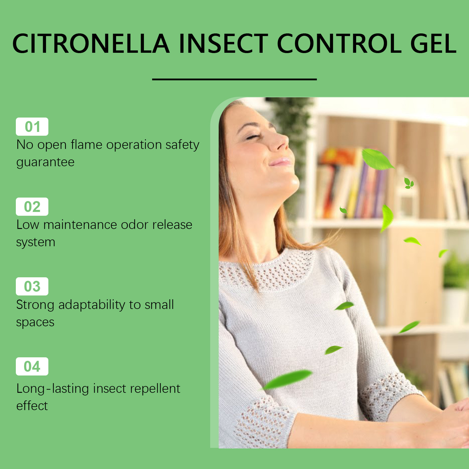 Natural Citronella Mosquito Repellent Gel Box Plant Based Formula Portable Indoor Outdoor Use Safe Gentle Mosquito Protection