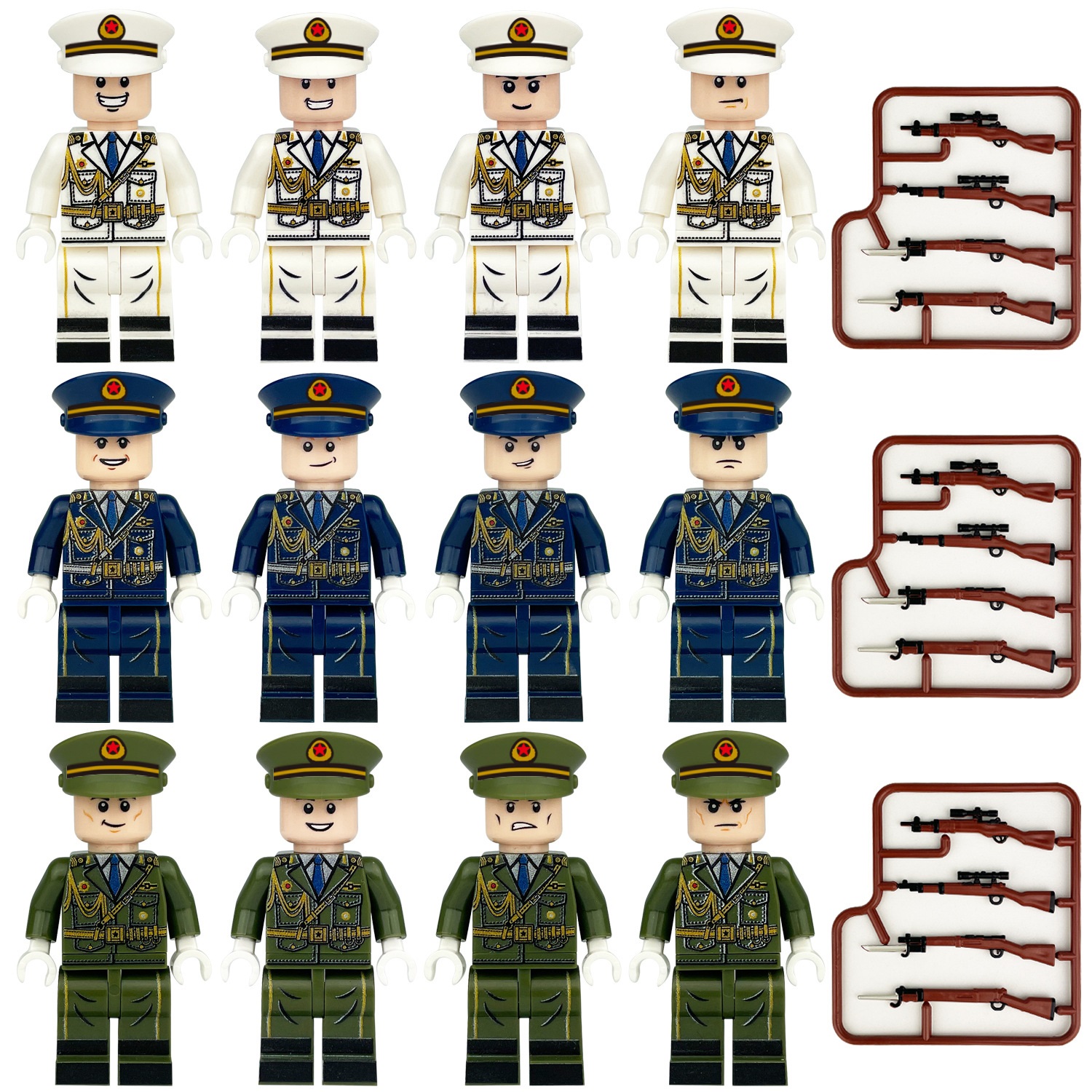 (Honor Guard B) Parade and Honor Guard Soldier Building Blocks Educational Toys Mini Figures Set Encourage Imaginative Gift Choice For Kids