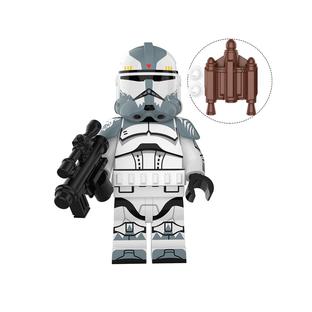 (Army D) Star War Army Mini Figures Toy Set Military Clone Soldiers Building Blocks with Weapons for Kids Strategy Play and Display Collection