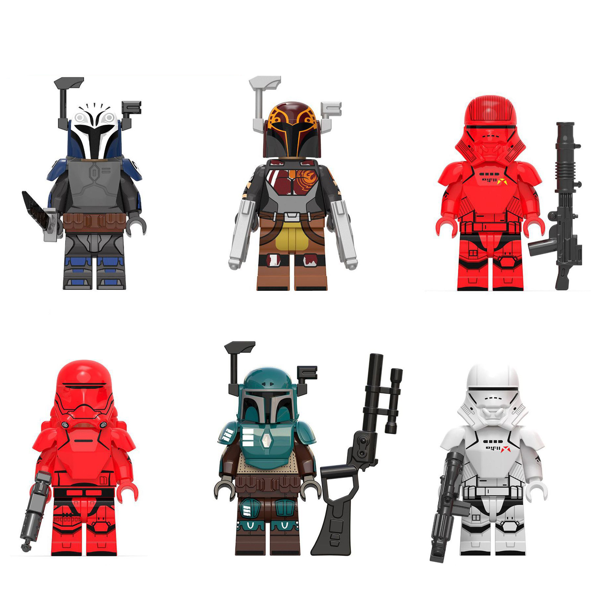 (Army D) Star War Army Mini Figures Toy Set Military Clone Soldiers Building Blocks with Weapons for Kids Strategy Play and Display Collection