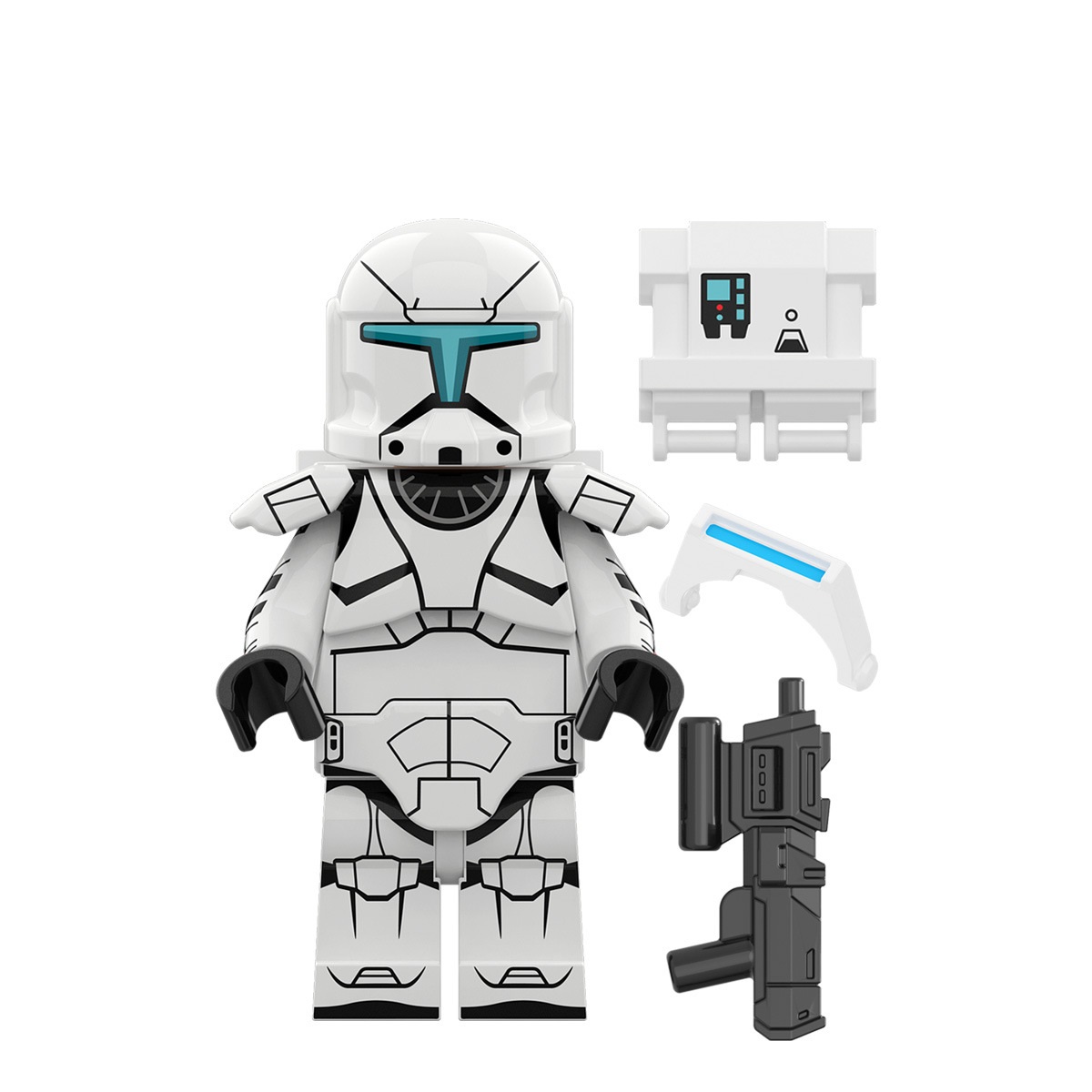 (Army D) Star War Army Mini Figures Toy Set Military Clone Soldiers Building Blocks with Weapons for Kids Strategy Play and Display Collection