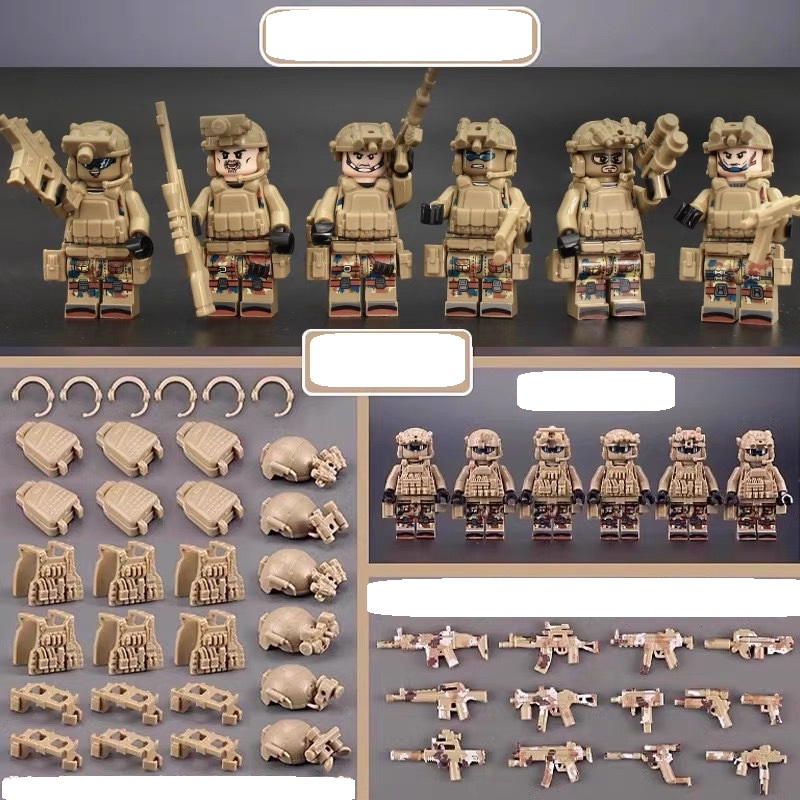 (Style B) Special Forces Mini Figures Toy Set Military SWAT Soldiers Building Blocks with Accessories for Kids Strategy Play and Display Collection
