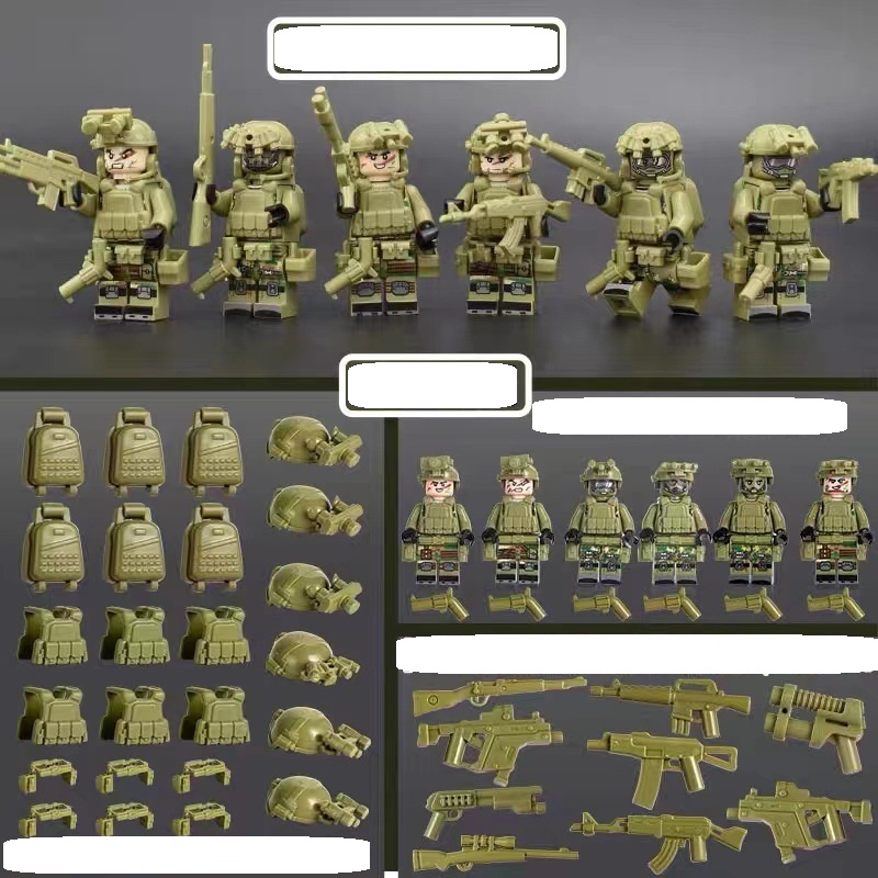 (Style B) Special Forces Mini Figures Toy Set Military SWAT Soldiers Building Blocks with Accessories for Kids Strategy Play and Display Collection
