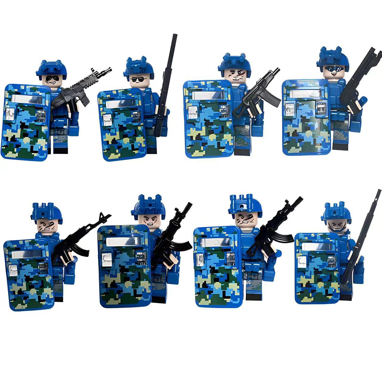 (Style B) Special Forces Mini Figures Toy Set Military SWAT Soldiers Building Blocks with Accessories for Kids Strategy Play and Display Collection