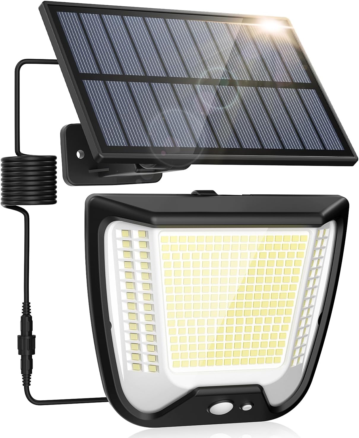 (1 PCS) Solar Powered Security Lights 288 LED Solar Outdoor Garden Flood Light 3 Motion Sensor Mode Outside Solar Panel Floodlight Lighting IP65 Waterproof for Garden 