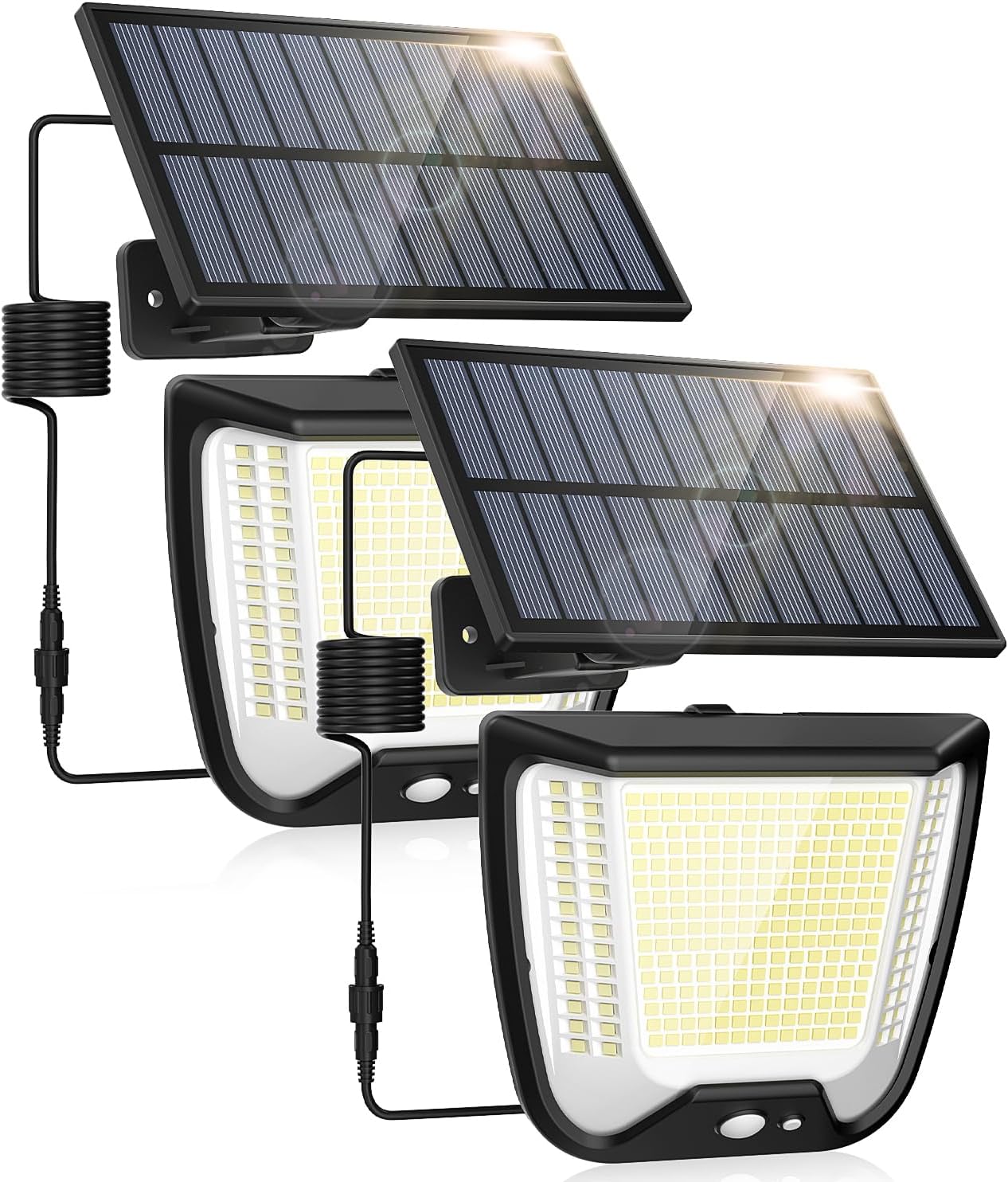 (1 PCS) Solar Powered Security Lights 288 LED Solar Outdoor Garden Flood Light 3 Motion Sensor Mode Outside Solar Panel Floodlight Lighting IP65 Waterproof for Garden 