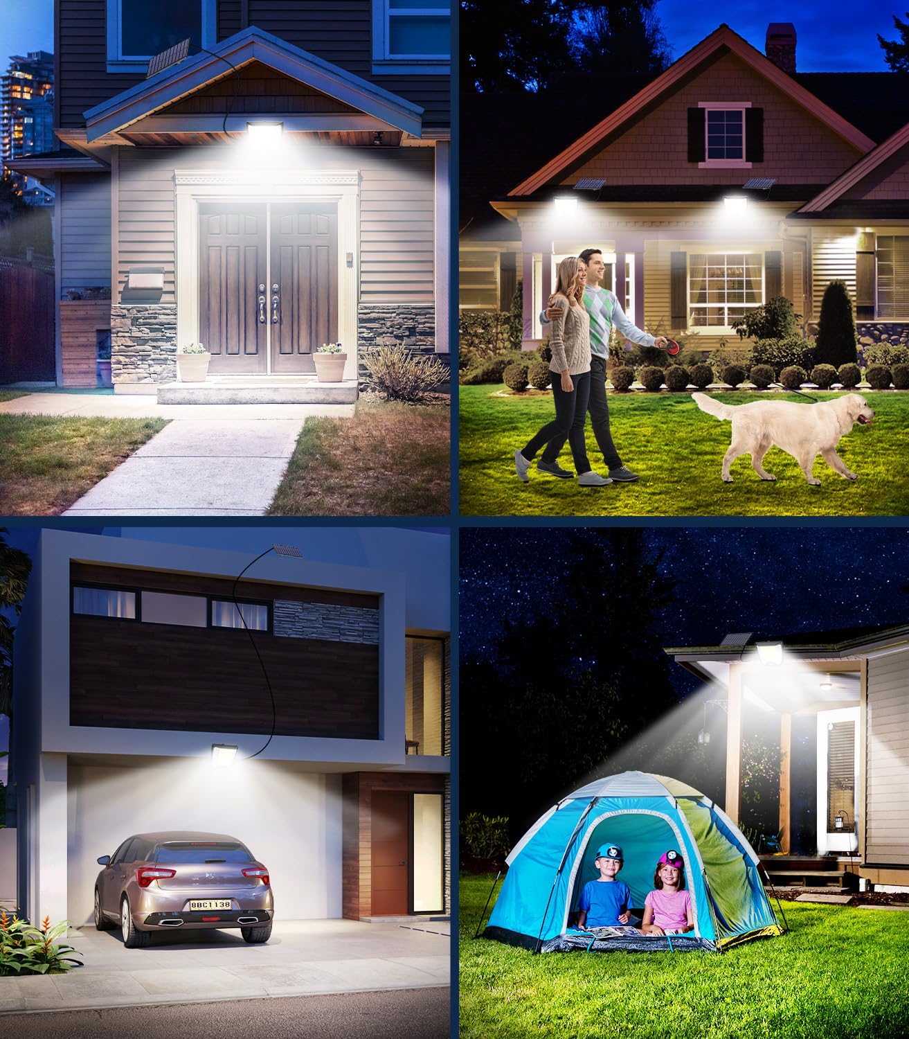 (1 PCS) Solar Powered Security Lights 288 LED Solar Outdoor Garden Flood Light 3 Motion Sensor Mode Outside Solar Panel Floodlight Lighting IP65 Waterproof for Garden 