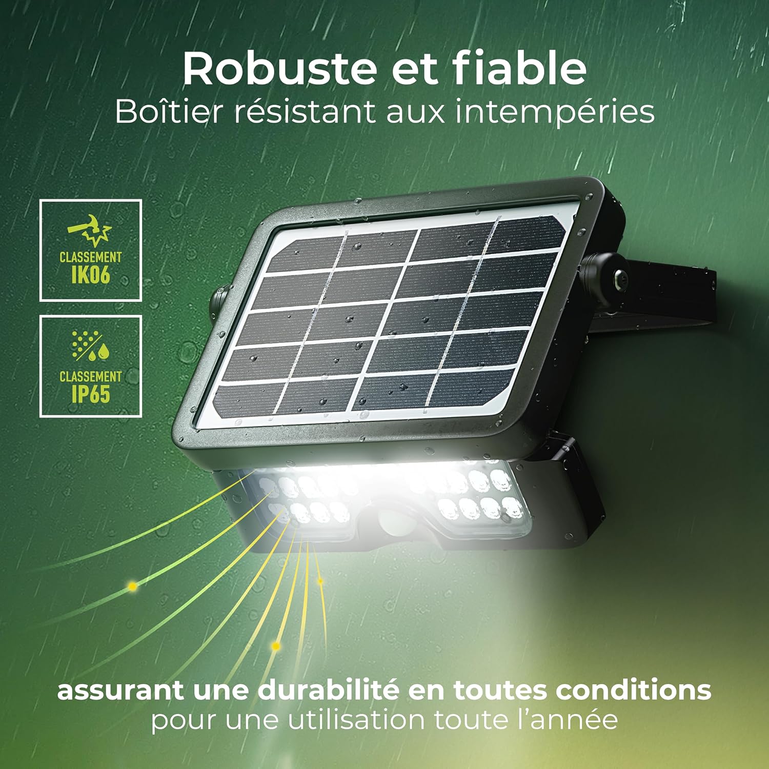 Solar Powered LED Outdoor Floodlight with PIR Motion Sensor Security Light Exterior Lighting Angular Design Adjustable Guardian Black IP65 5W 550lm 4000K