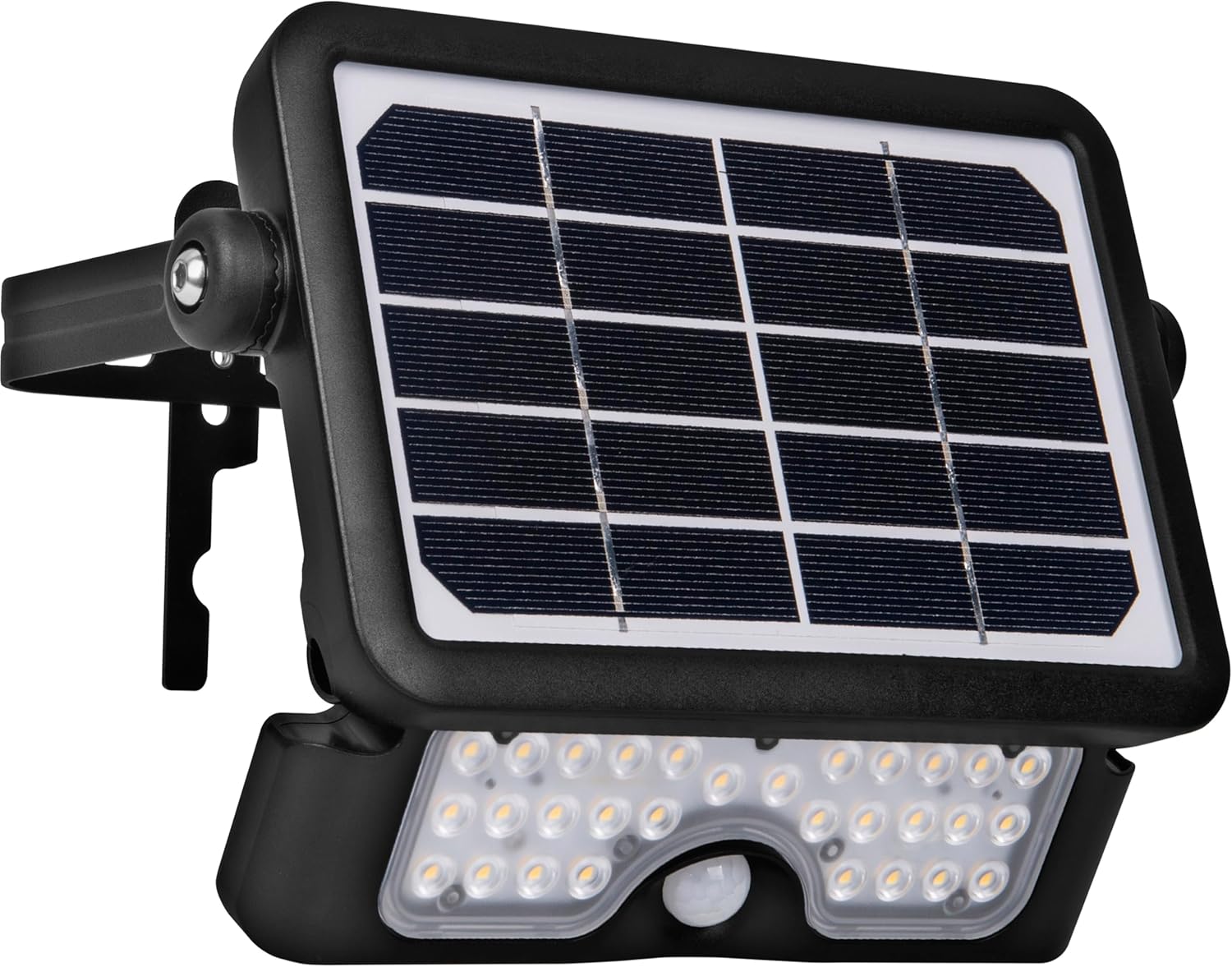 Solar Powered LED Outdoor Floodlight with PIR Motion Sensor Security Light Exterior Lighting Angular Design Adjustable Guardian Black IP65 5W 550lm 4000K