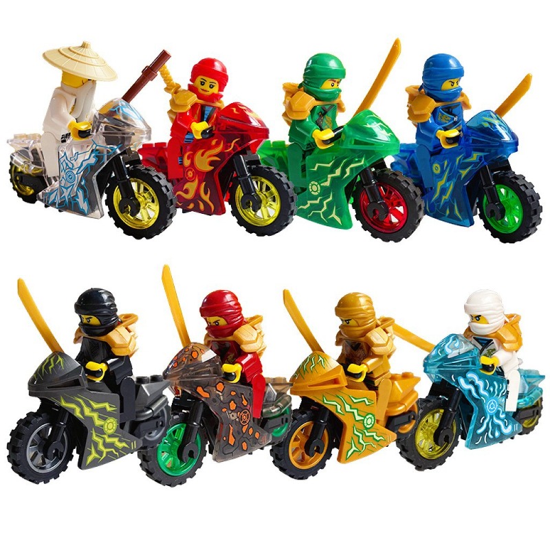 (12 PCS A) Kids Toys Ninja Building Blocks Mini Figures Children Toys Christmas Gifts Cartoon Characters Party Favors for Children