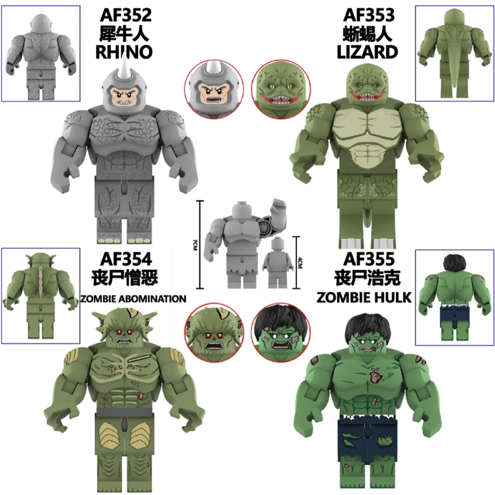 (4 pcs C) Hulk Hero Character Building Blocks Toy Classic Action Figure Hot Movie Bricks Puzzle Toys Boys For Children Gift