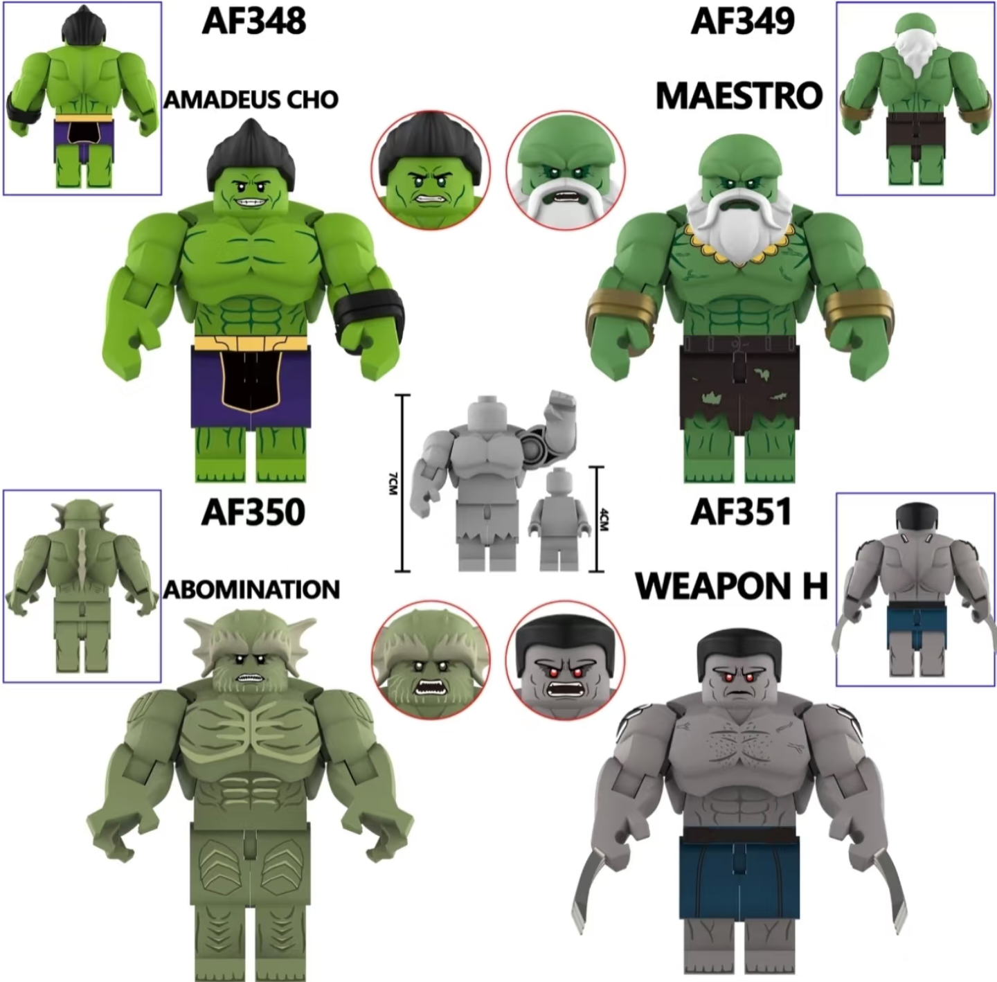 (4 pcs C) Hulk Hero Character Building Blocks Toy Classic Action Figure Hot Movie Bricks Puzzle Toys Boys For Children Gift