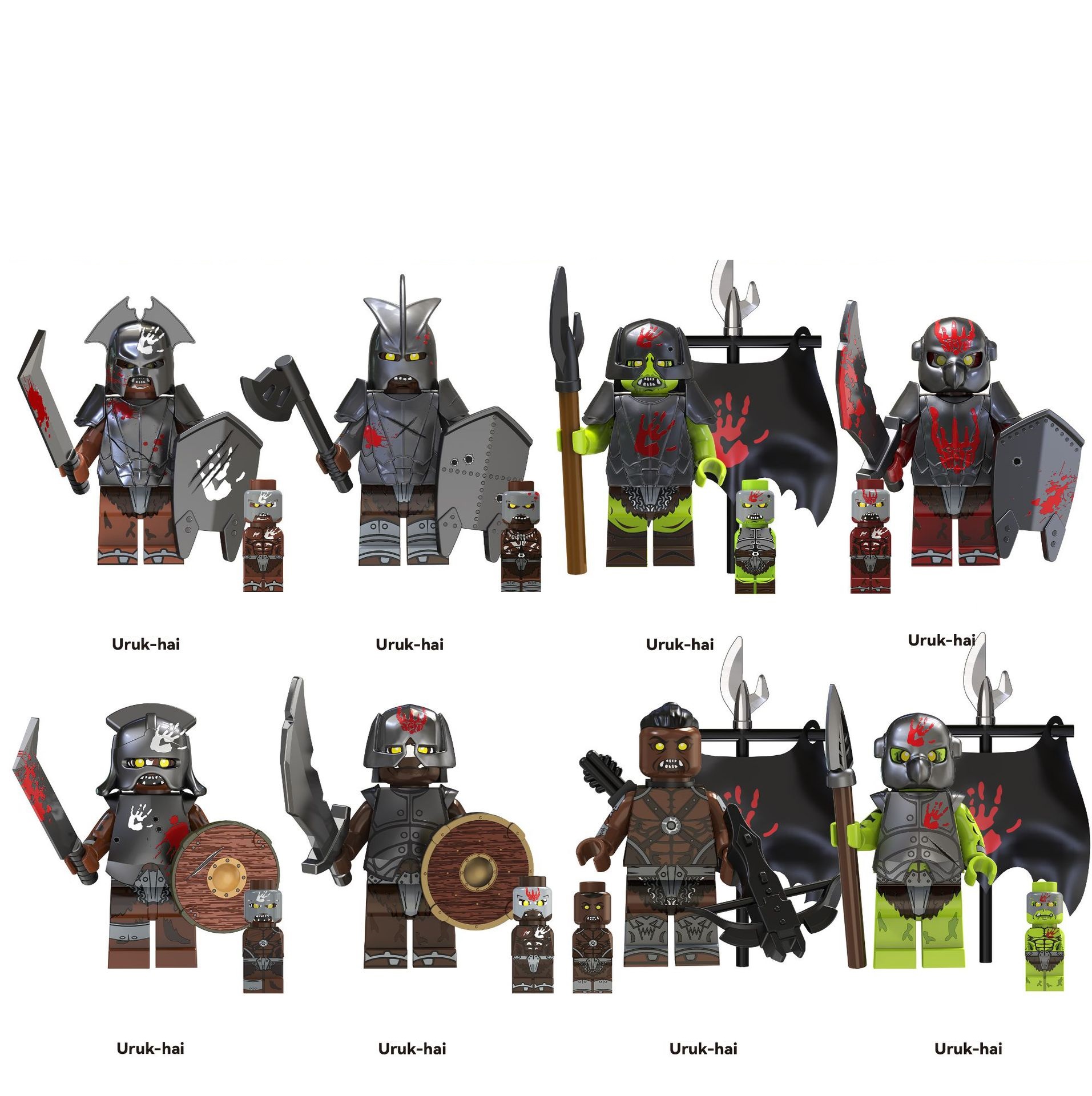 Kids Toys Medieval Orc Legion Uruk Hai Magical Figures Ancient Soldier Model Assembling Building Blocks Suits Children Gifts